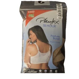 Playtex 18 Hour Posture Boost Bra 44D Wireless Nude